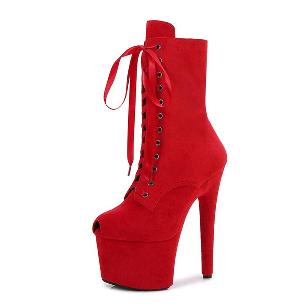 Сексуальные супервысокие сапоги 17 см с открытым носком, для танцев на пилоне, на высоком каблуке, для ночного клуба, модель подиумной обуви на платформе