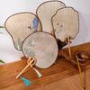 Wooden Shank Xuan Paper Fan Diy Calligraphy Handmade Vintage Group Fan Elegant Design Semi Mature Painting Hand Fan Female