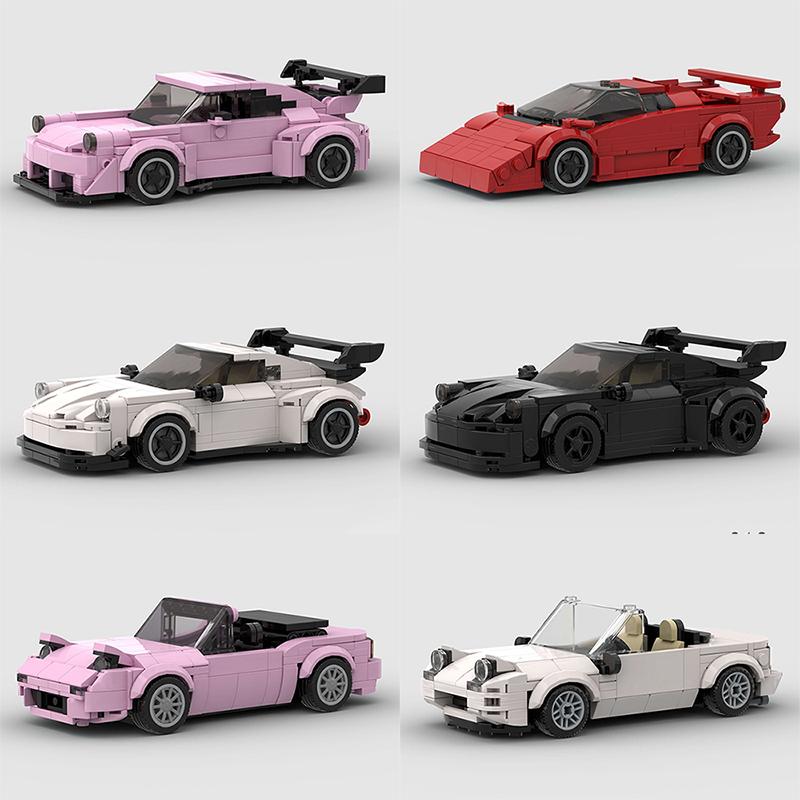 MOC Speed Технический Автомобиль Полицейский Пикап Супер Гоночный Автомобиль Модель Строительный Блок Гоночный Спорт Кирпич Игрушка Рождественский Подарок Город
