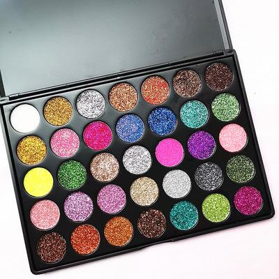 35JC Eyeshadow 35-color Pearlescent Matte Eyeshadow Disc, Glitter Eyeshadow Box