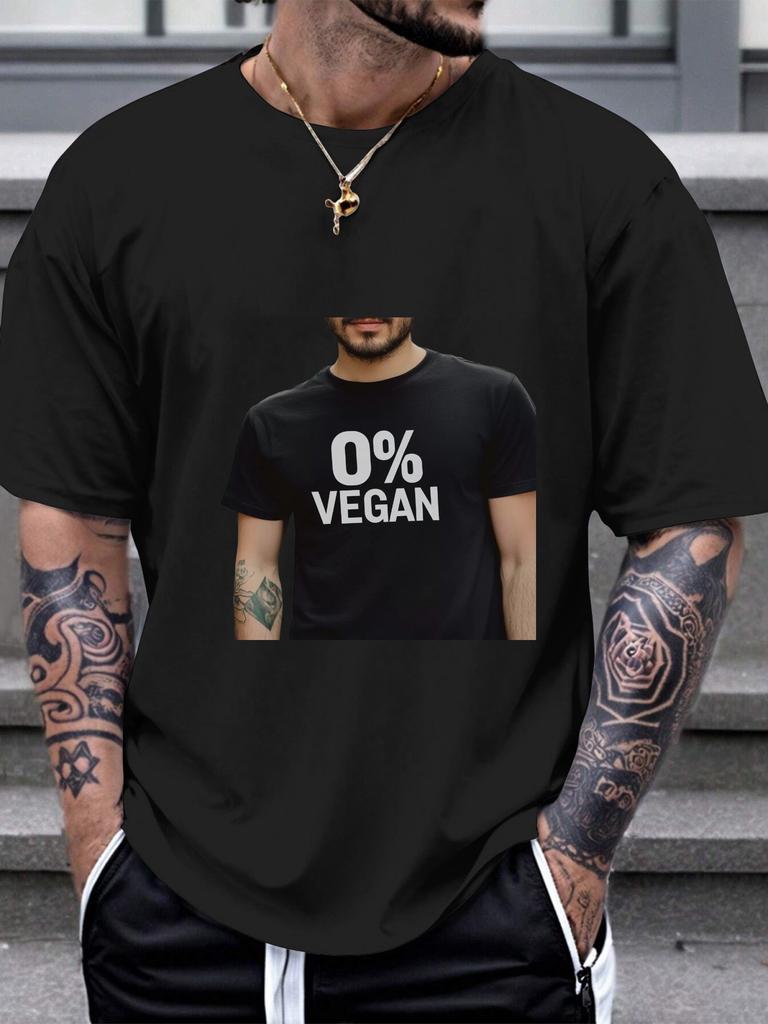 1pc VEGAN bold graphic black T-shirt
