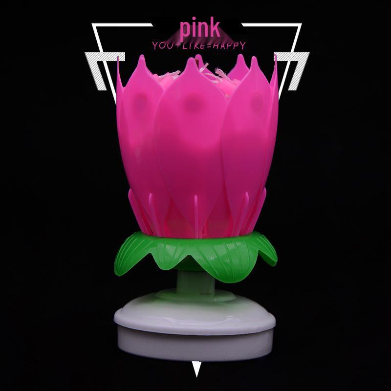 Двухслойная вращающаяся музыкальная свеча-лотос для торта на день рождения