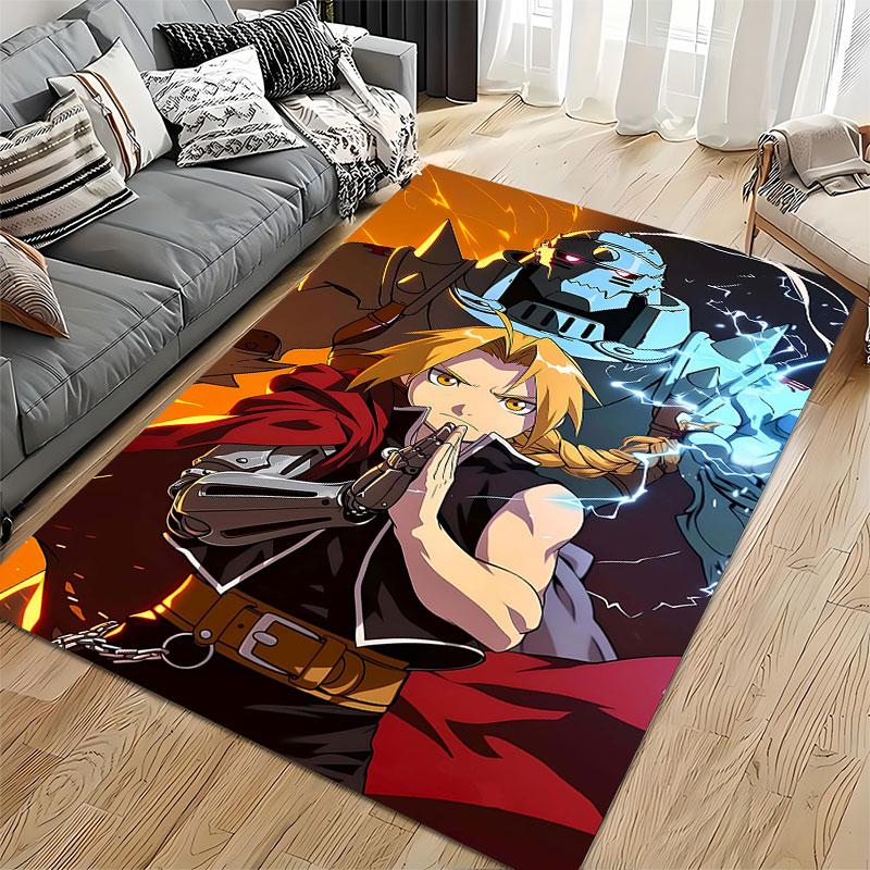 Anime Print with Armored Warrior suitable as a non-slip mat for the living room or bedroom sofa