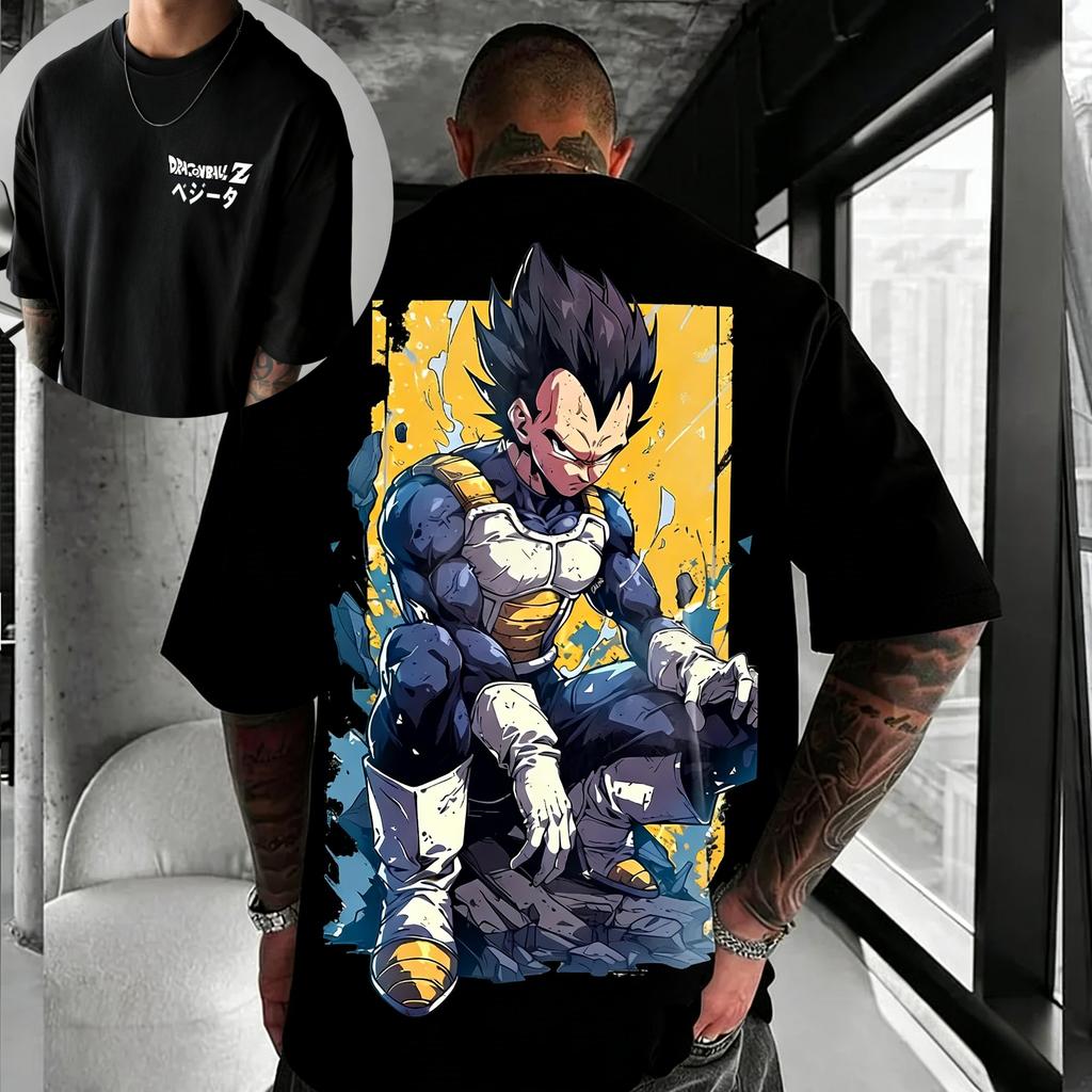 Новая аниме-футболка Dragon Ball с изображением Гоку, с круглым вырезом, с короткими рукавами, 2026, Bandai, летняя, мужская, спортивная, свободная и дышащая, хлопковая