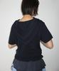 RONRON Button Hooded Frill Half Sleeve Knit Navy