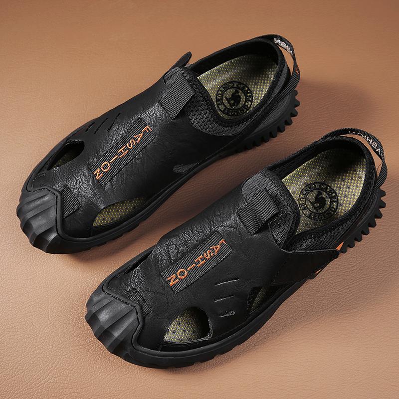 Summer Outdoor Casual Sports Sandals Men Black Gray Khaki Perforated Shoes Beach Sandalias Male Breathable Design Water Sneakers