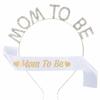 Золотая повязка на голову 'MOM TO BE' со стразами, набор для вечеринки по раскрытию пола, атласная лента-пояс, Колледж