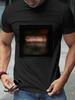 T-shirt - Black Geometric Graphic Print