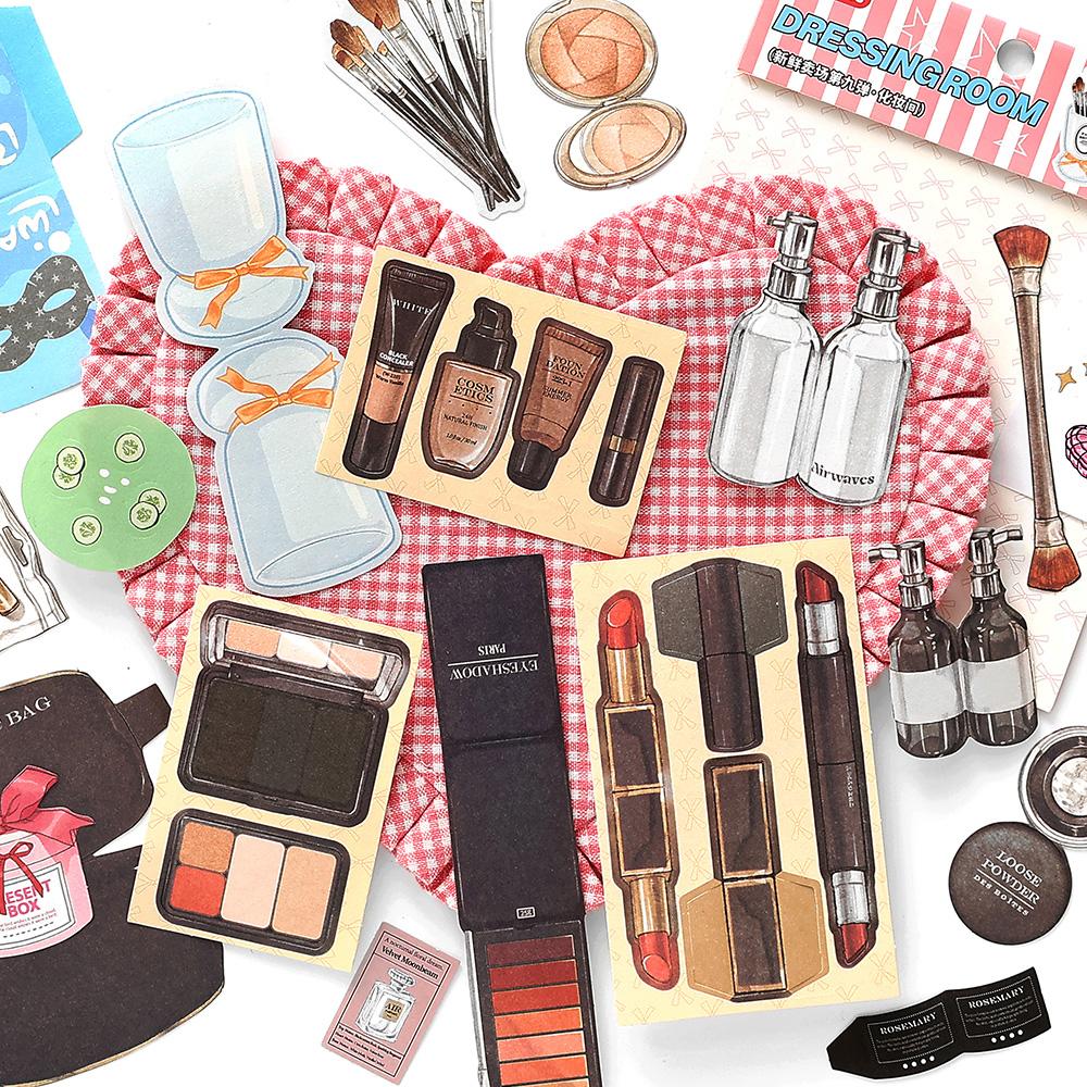 25pcs Kawaii Creative Cosmetics Small Appliance Stickers Material Pack DIY Diary Handmade Scrapbook Aesthetic Supplies