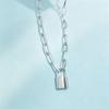 New style metal small lock necklace men and women European and American personality fashion simple series cool style net silver gold collarbone chain