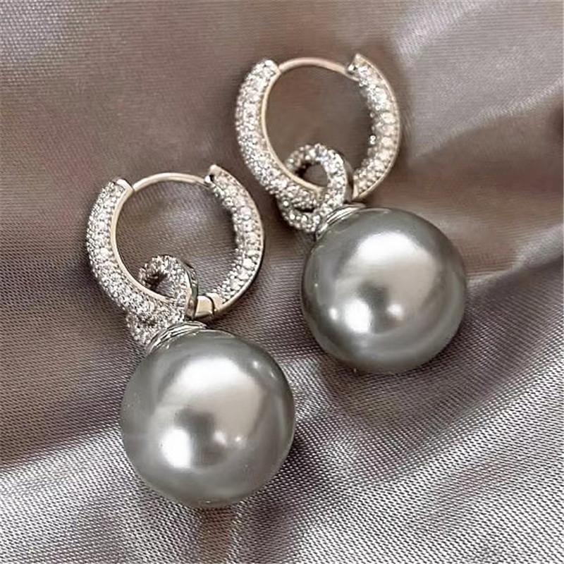925 Sterling Silver Pearl Drop Earrings for Women Gorgeous Bright Ear Accessories Exquisite Fashion Jewelry for EngagementGood product