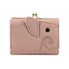 Lizdays Elephant Clasp Mini Compact Women's Tri-fold Wallet, (Salmon Pink)