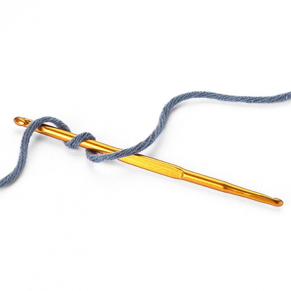 Aluminum Crochet Needles Gold Knitting Needles New Double End Crochet Hooks  DIY Sewing Accessories