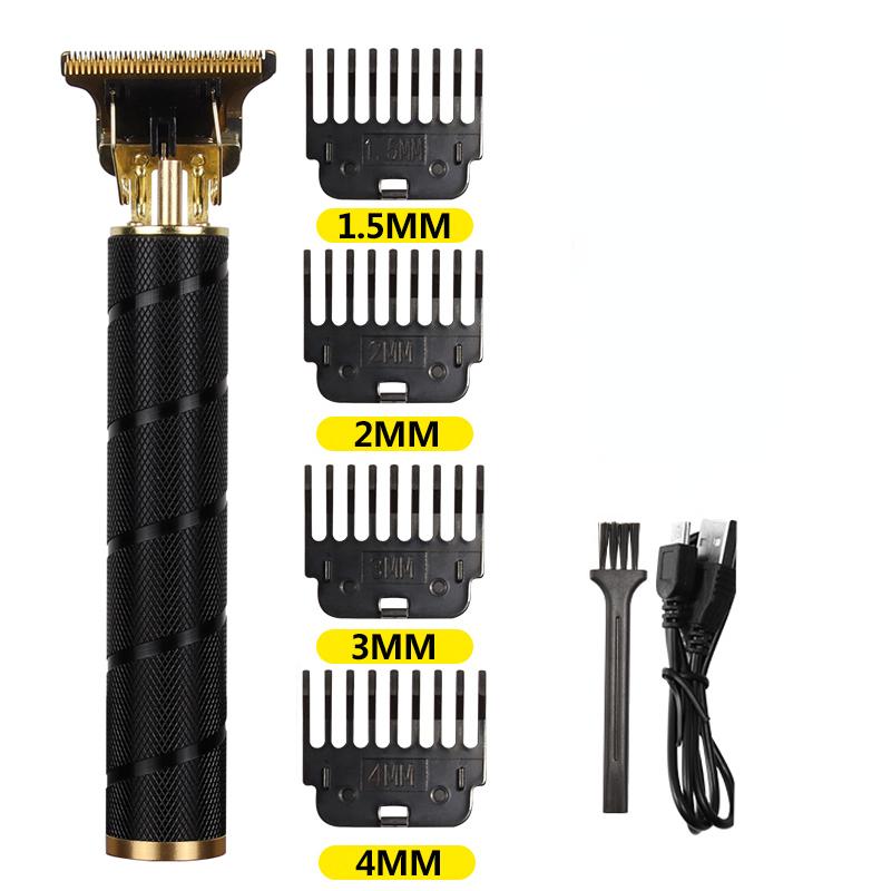 НЕРЖАВЕЮЩАЯ СТАЛЬ Спиральная металлическая винтажная электрическая машинка для стрижки волос T9 Профессиональная электробритва Перезаряжаемый парикмахерский триммер