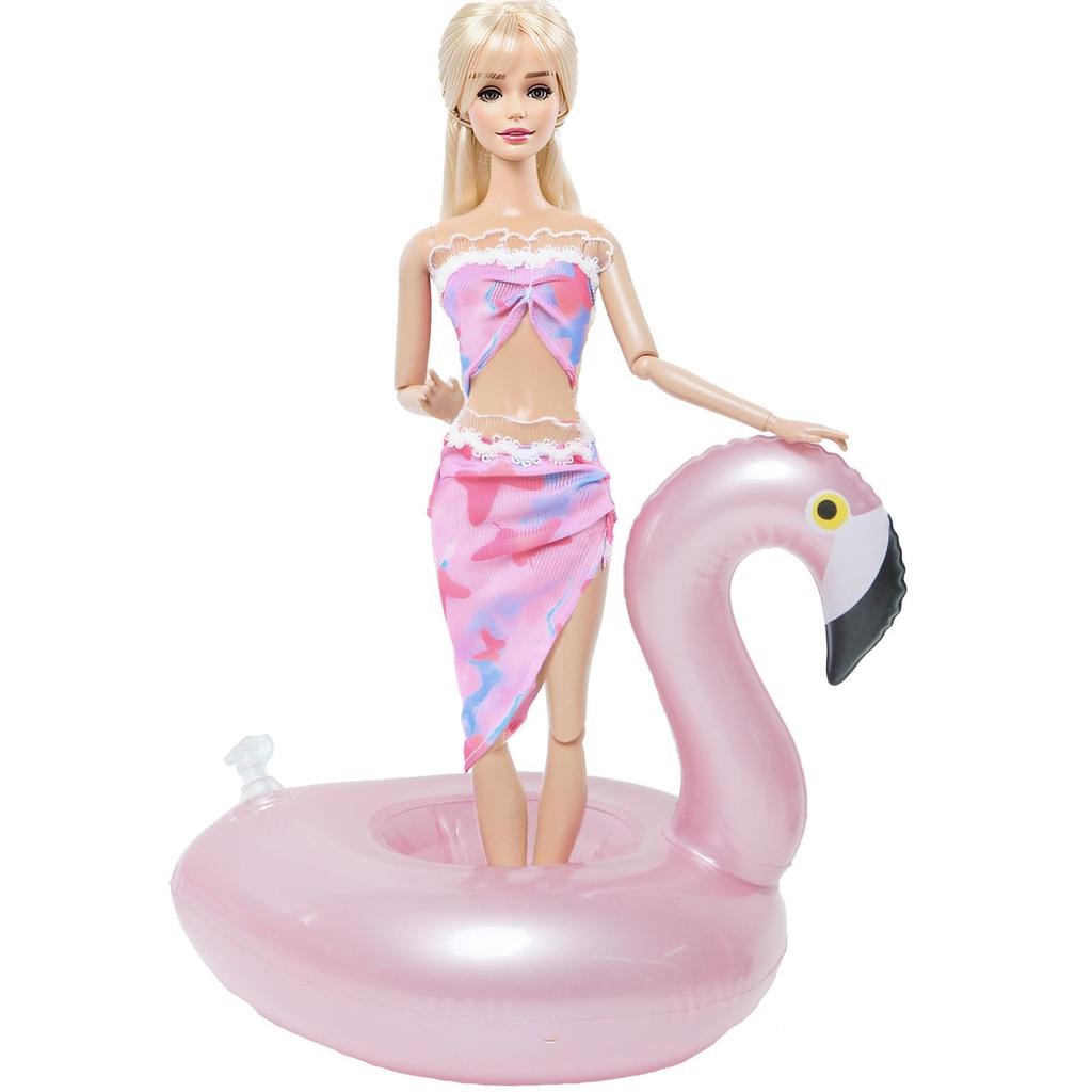 1x Кукольный спасательный круг + 1x купальник Одежда для кукол 30 см 1/6 Аксессуары для кукольного домика Детская ролевая игра Летняя пляжная игрушка для купания