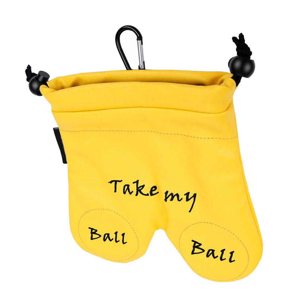 Club Ball Storage Pouch Pants Shaped Design Bag Water Proof PU Leather Hold Multiple Balls Adjustable Drawstring