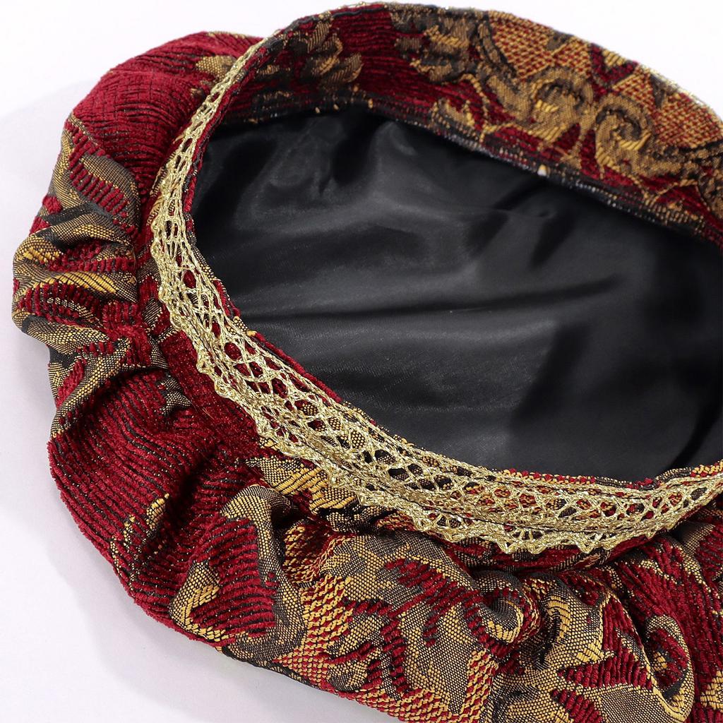 Medieval Tudors Hat with Feather Renaissances Muffin Hat Tudors Flat Cap Halloween Cosplay Costumes Halloween Cosplay