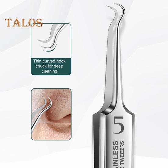 Набор из 8 инструментов для удаления черных точек с ящиком для хранения, нержавеющая сталь, двойной наконечник, экстрактор для удаления комедонов, акне, носа, лица, косметический инструмент