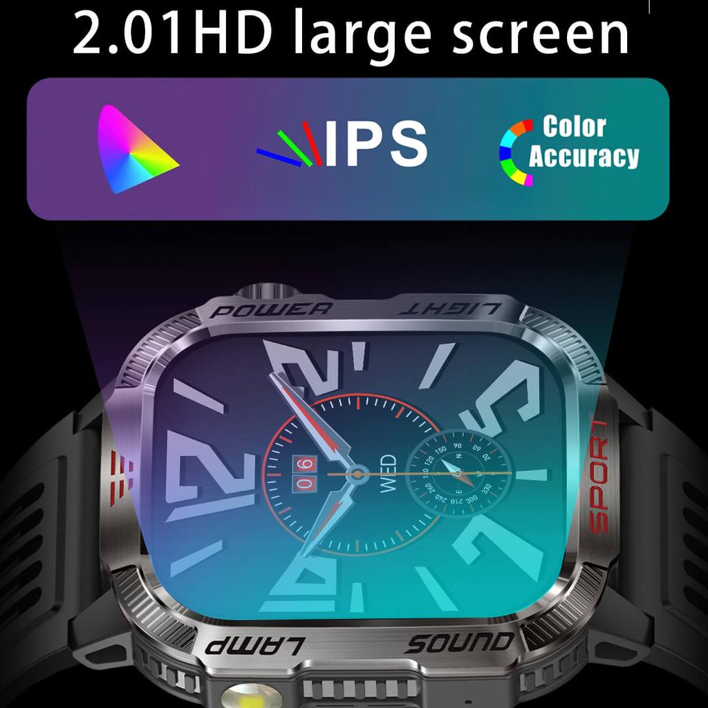 2.01-inch Smartwatch, QTLLBT, for Men and Women - Make/receive Calls, Step Counting and Calorie Tracking, Incoming Calls and Text Messages Reminders