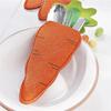 6pcs Carrot Shape Easter Cutlery Holder Bags Cute Silverware Organizer Bag  For Easter Party