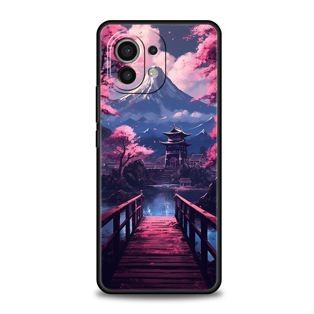 Японский пейзаж Чехол для телефона Для Xiaomi 14 13T 12T Pro 12 13 11 Ultra Mi Note 10 Lite 10T 5G 11X Pro 11T 11i 9T Силиконовый чехол
