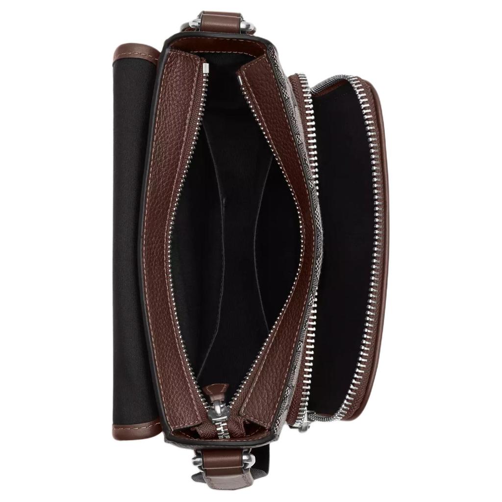 Coach Салливан 20 Классическая Сумка на Плечо Crossbody с Клапаном Жаккардовая Кожаная с Монограммой Маленькая Мужская Сумка Дуб Клен CT834-SVS8S