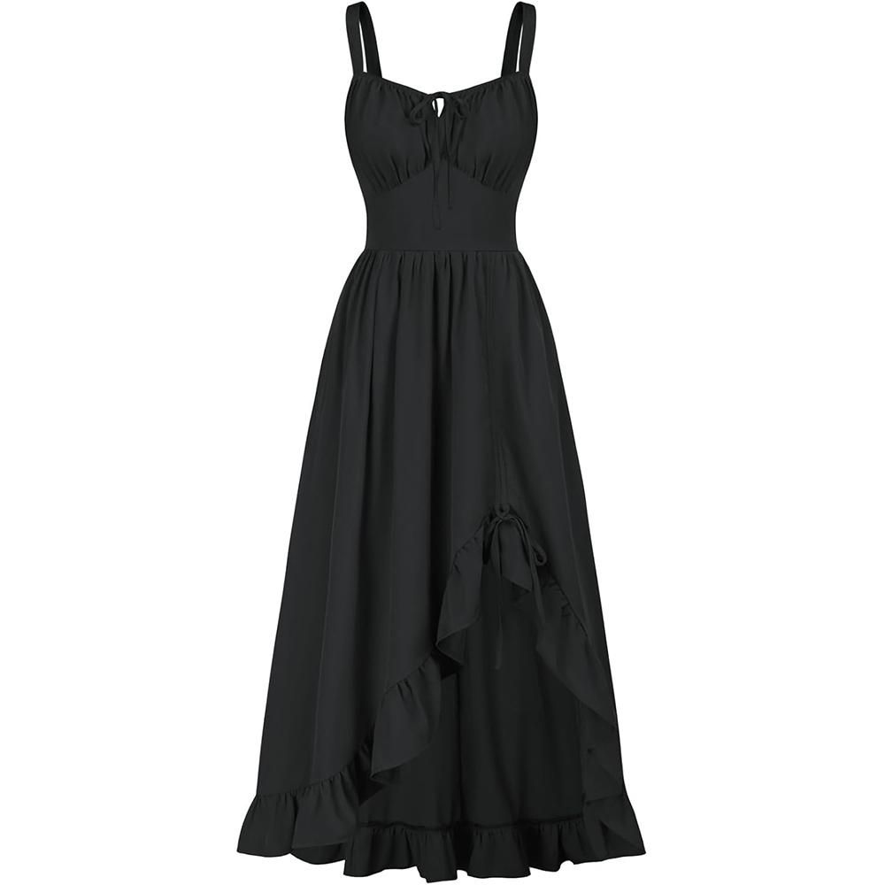 Renaissance Dress Women Summer Sleeveless Corset Sundress with Pockets