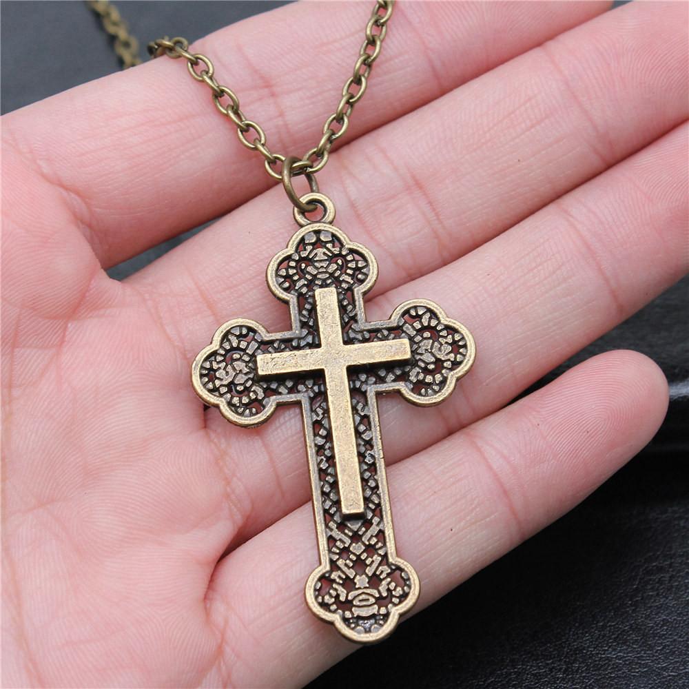 Крест Талисман Амулет 45 см или 70 см Длинная Цепочка Ожерелье Женские Украшения Пляжные Тенденции Художественные Принадлежности