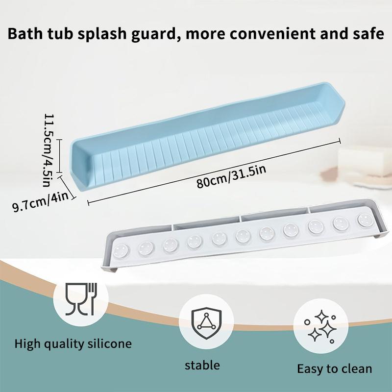 Брызговик для ванны для детей - Силиконовая полка на бортик ванны для дополнительного игрового пространства, Большой держатель-подставка для игрушек для ванной