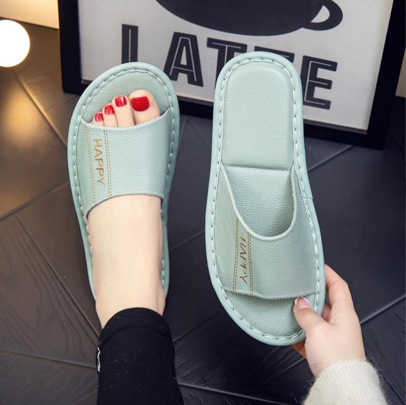 Тапочки из натуральной кожи, мужские и женские, летние, на плоской подошве, пляжная обувь, легкая, роскошная, дизайнерская обувь, удобные, парные тапочки