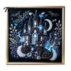 Educational Color Perception Toys Gothic Faux Pearl Art Kit, 3D Dark Evil Pumpkin Painting Handcrafted Home Wall Ornaments Spooky Castle Halloween DIY