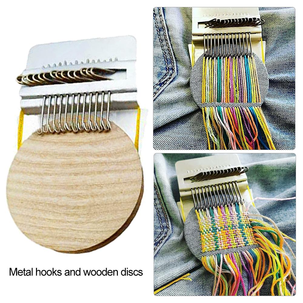Diy Creative Braiding Patching Machine Hand Knitting Wooden Speed Weve Type Weave Darning Tools Stitching Knitting Small Loom