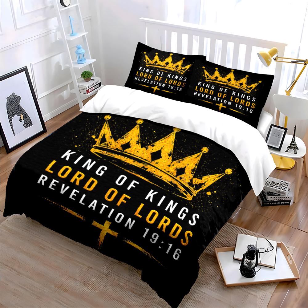 King of Kings Revelation 19:16 Set Bedding set (1 duvet cover, 2 pillowcases, duvet not included)