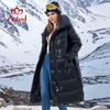 Women's Winter Jacket Hooded Double Breasted Long Parkas Warm Padding Puffer Quilted Coat Down Jacket Thick Snow Wear ZR-7626