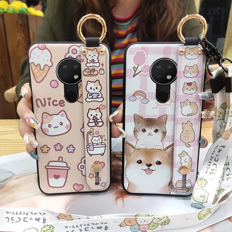 Lanyard Back Cover Phone Case For Nokia 6.2/7.2 Waterproof Anti-dust Silicone Fashion Design Soft Case Dirt-resistant