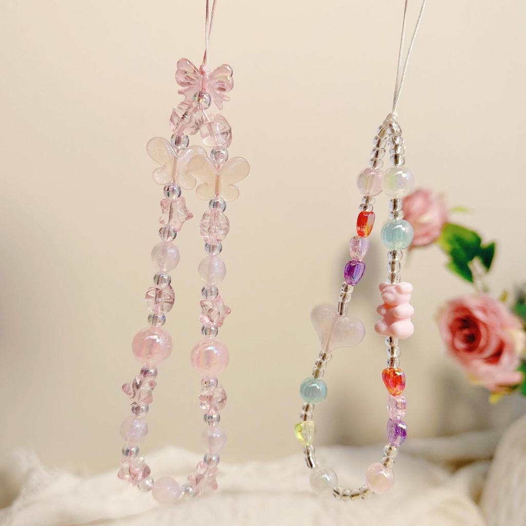 Розовый мишка с бантом, шарм для мобильного телефона: Шнурок и ремешок на запястье с защитой от падения