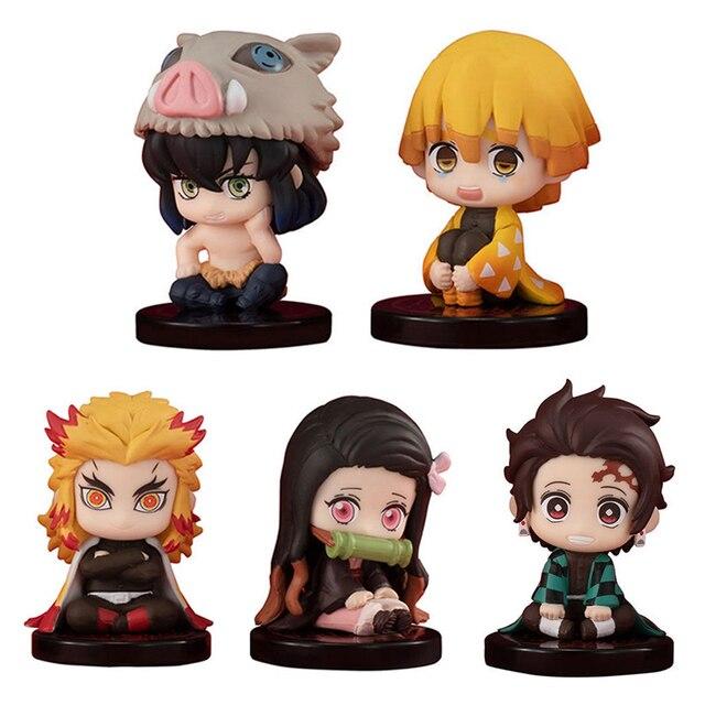6pcs /Lot Lookup Demon Slayer Anime Figure Kimetsu No Yaiba Kamado Nezuko Kamado Tanjirou Agatsuma Zenitsu Action Figure Toys 6cm