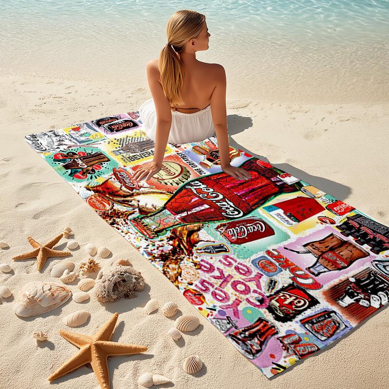 Christmas Gift Halloween Theme Bear Truck Coca Cola beach towel outdoor camping vacation swimming beach towel outdoor absorbent bath towel Y6