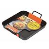PEARL METAL Grill Pan, Black, 25x25cm, Iron Square Plate, Compatible with Induction and Gas, HB-4514