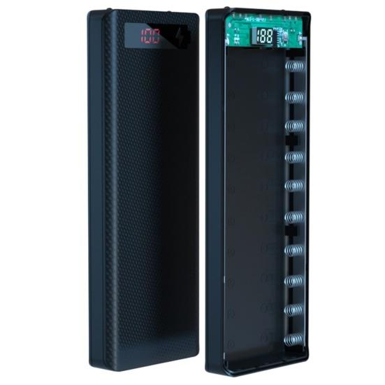 Корпус Power Bank M10/L10, без пайки, съемный, со светодиодным цифровым дисплеем, 10x18650, портативный чехол-зарядное устройство для смартфона