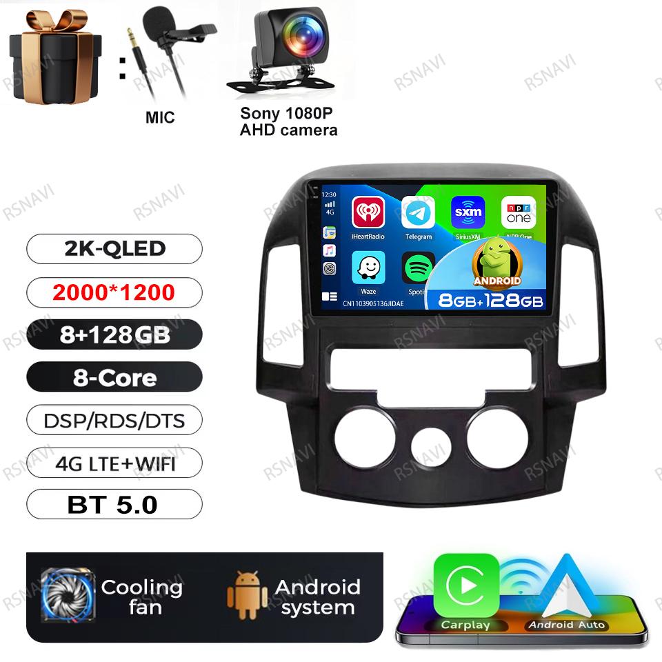 Car Radio Android 16 For Hyundai I30 2006 2007 2008 2009 2010 2011 GPS Multimedia QLED Qualcomm Viedo Player Stereo Autoradio BT