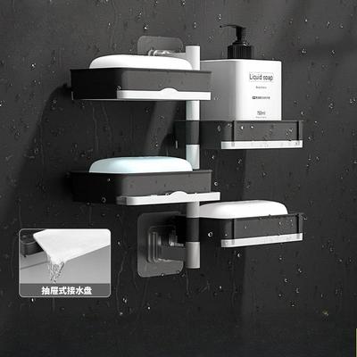 1 шт. Lin Jie Вращающаяся мыльница Новая креативная мыльница без сверления Ванная комната Туалет Многоуровневая дренажная полка