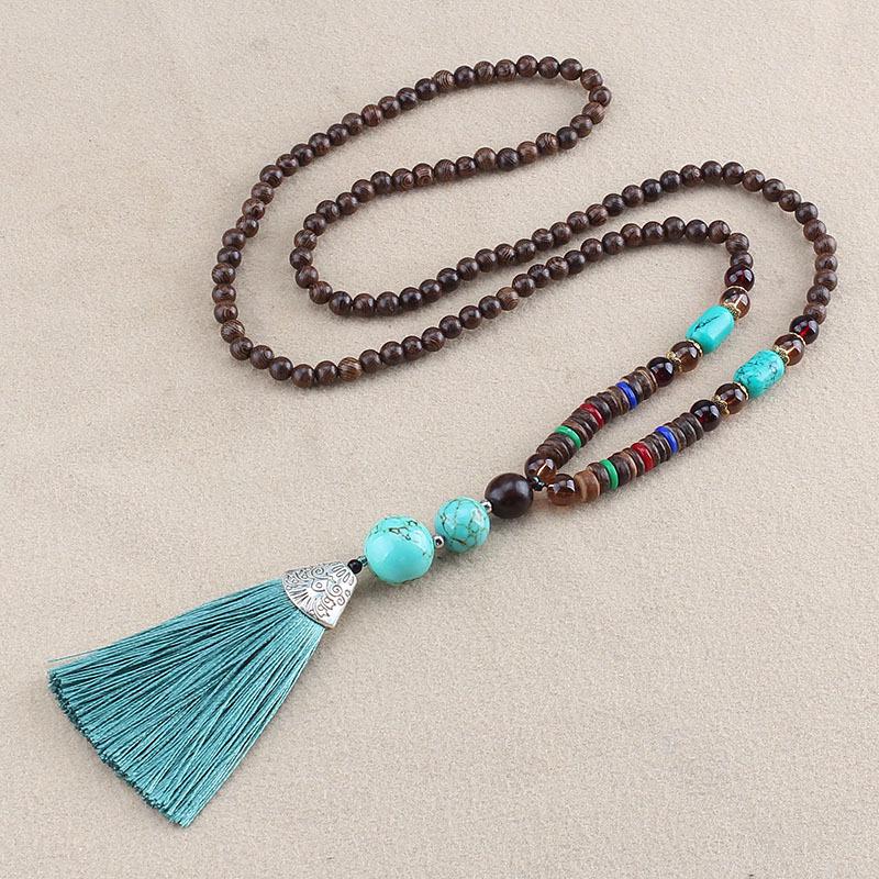 Ожерелье Непал Boho Женщины Длинный Свитер Цепи Кулон Кисточкой Винтаж Этнические Подарки