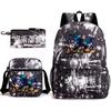 Teen Animation Backpack Elementary School Student Fashion School Bag Three-piece Set