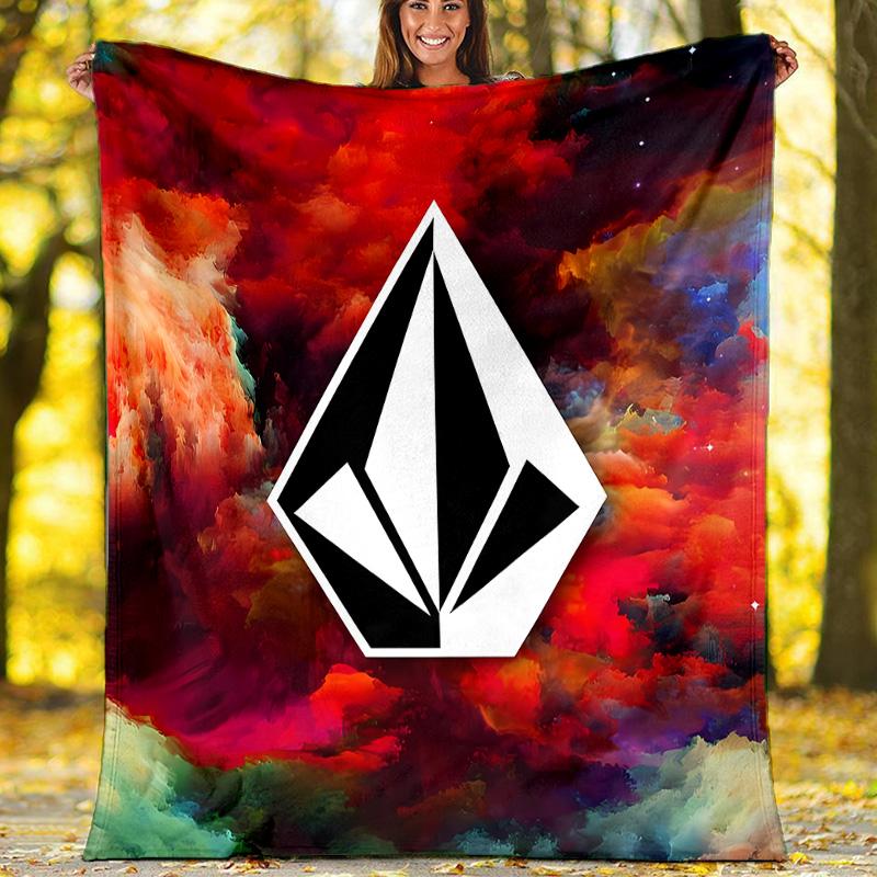 V-VOLCOM LOGO5 printed throw blanket—lightweight,soft,warm;versatile blanket for all seasons—perfect as &air-conditioning throw,nap blanket