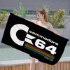 Логотип Commodore 64 Микрофибровое одеяло Быстросохнущие пляжные полотенца Большой размер Печать Супервпитывающее Полотенце-одеяло для бассейна