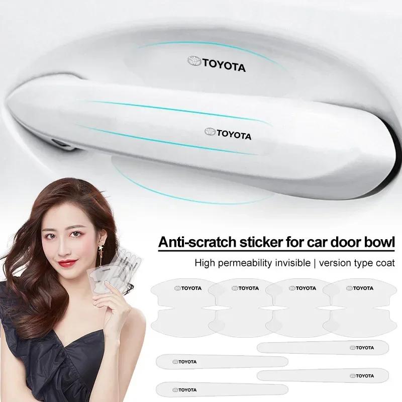 Прозрачная наклейка на чашу дверной ручки автомобиля, противоударные защитные полосы для Toyota Camry Corolla Yaris Chr Auris Avensis T25