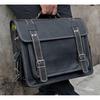 Handmade Vintage Black Leather Messenger Shoulder Bag Backpack Laptop Briefcase