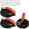 Roseddy Strong Suction Cup Hooks for Car Side Tarps, Camping Tarps, 11.7cm Diameter, 70kg Weight Capacity, Tarp Mounting Hooks, Car Tents, Car Tarps,