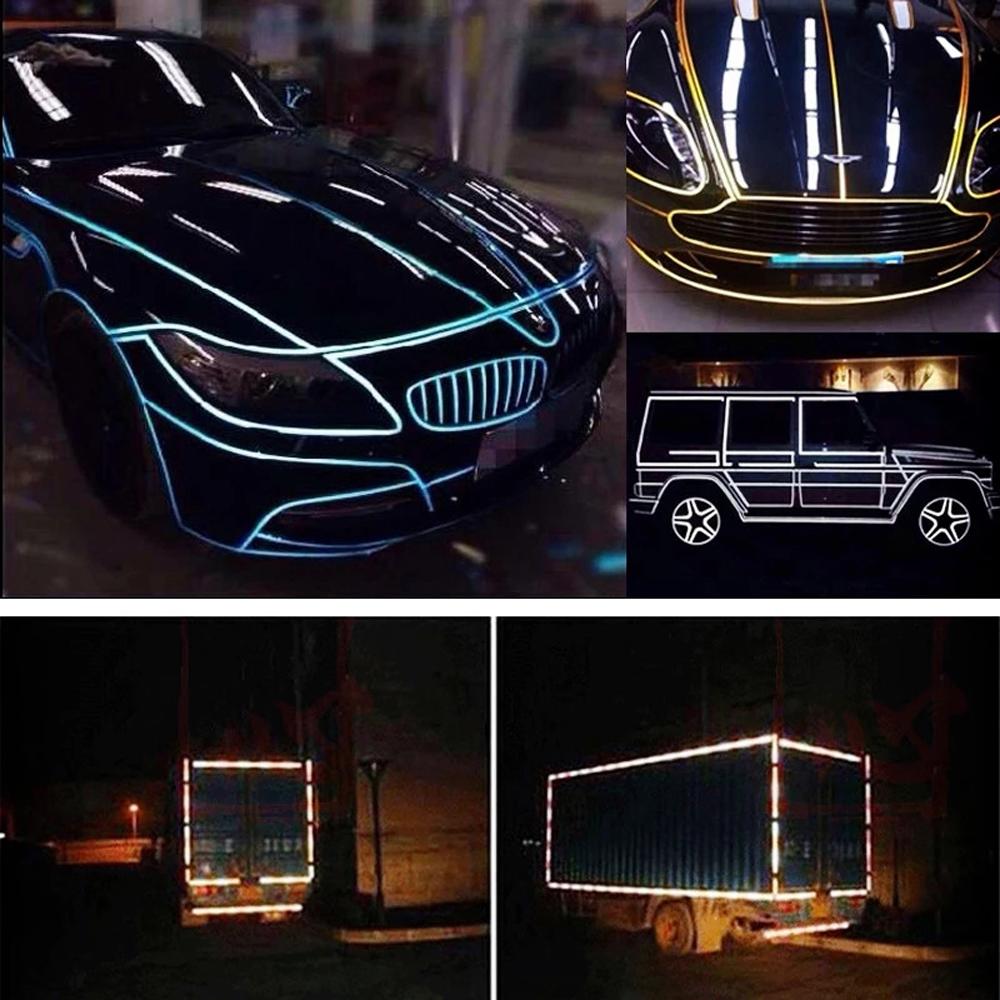 Sticker 5*100cm Safety Warning Tape Self Adhesive Reflective Strip Sticker Motorcycle Film